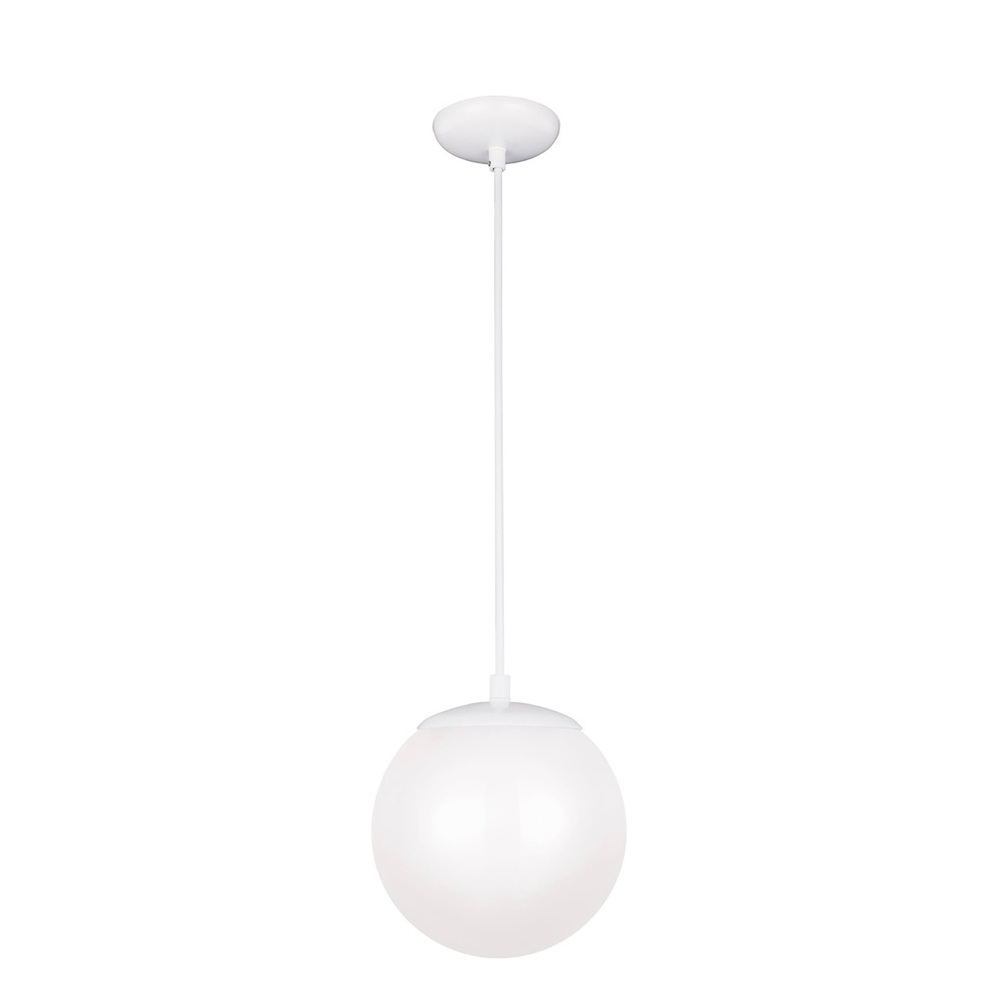 🩵Sea Gull Lighting 6018-15 Leo - Hanging Globe One-Light Pendant, White Finish